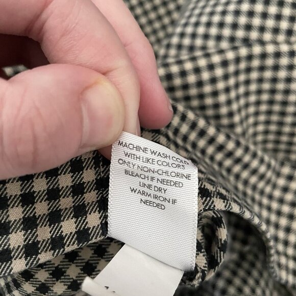 J.Jill Women 14 Black Tan Gingham Check Cotton Blend Stretch Mid-Rise Ankle Pant - Picture 11 of 11